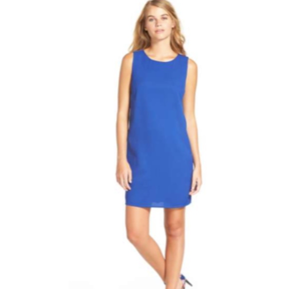 cobalt blue shift dress